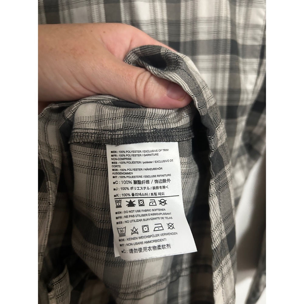Arcteryx Womens Plaid Button Down Shirt Grey Black Long Sleeve Size M - Picture 4 of 7